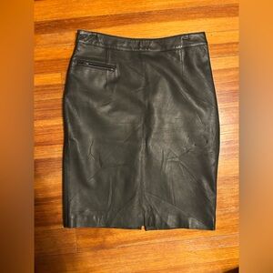 Real Leather Pencil Skirt